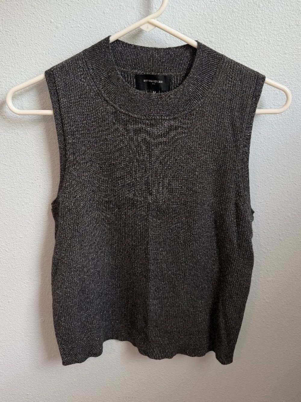 Banana Republic Shine Sweater Tank - Charcol - Size M